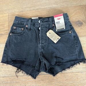 Levi's Black 501 Shorts, Size 23